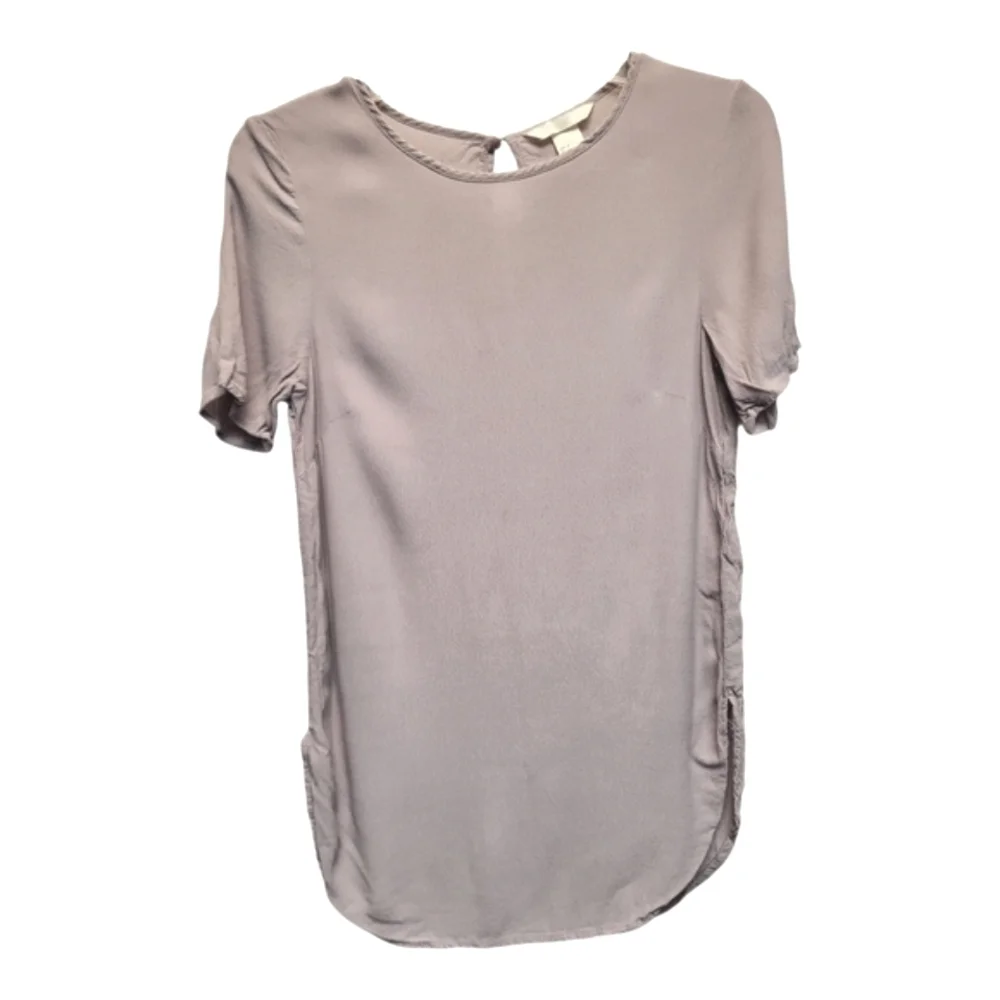 H&M Light Purple Fitted, Short Sleeve Blouse -Size 2